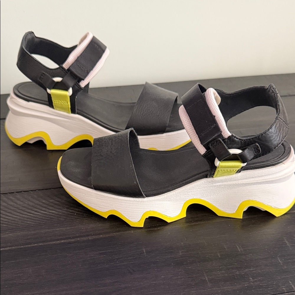 Sorel Women's Sandals in Black and Yellow